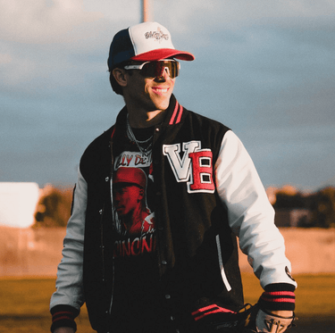 Man wearing Varsity Jacket