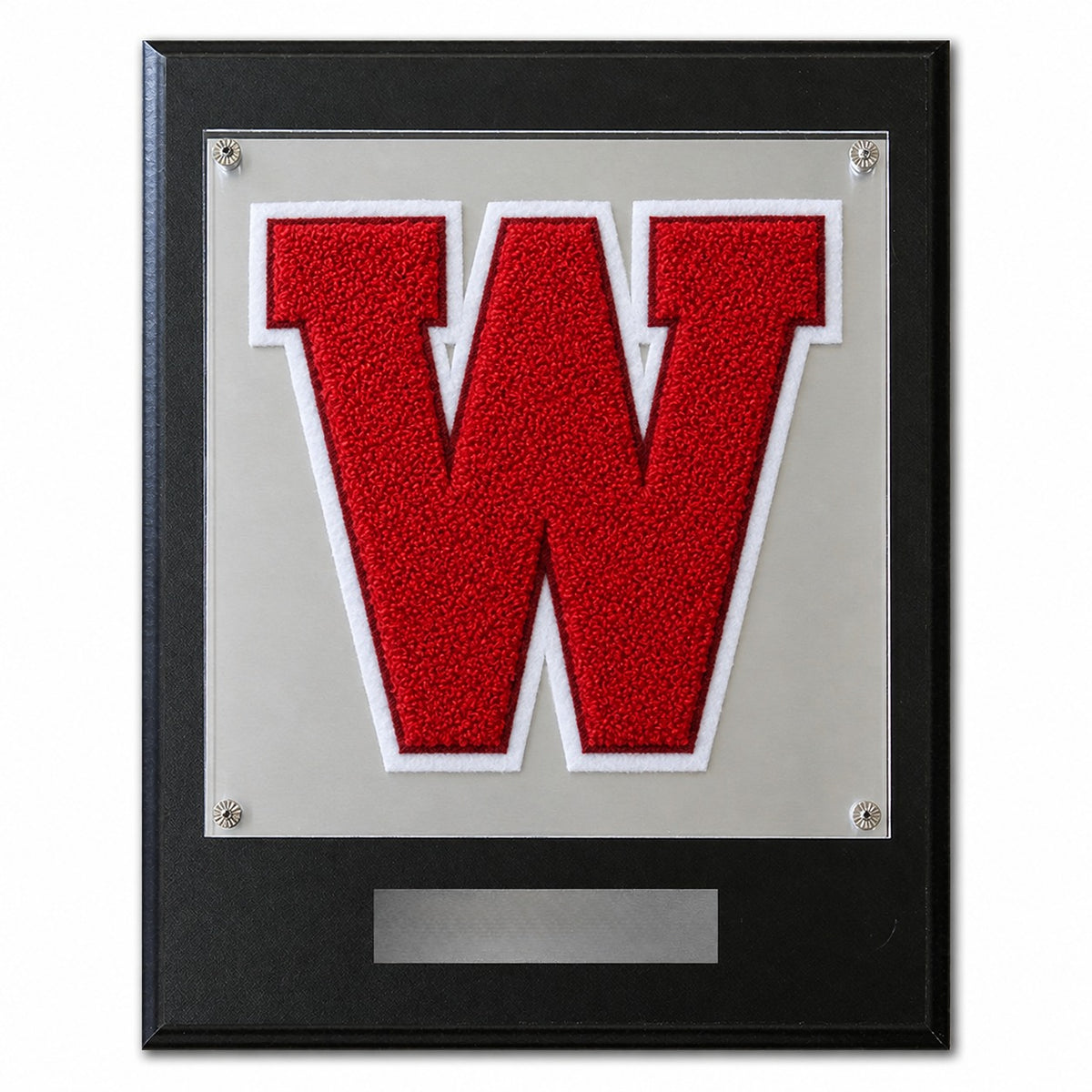 The Woodlands (TX) chenille letter plaque
