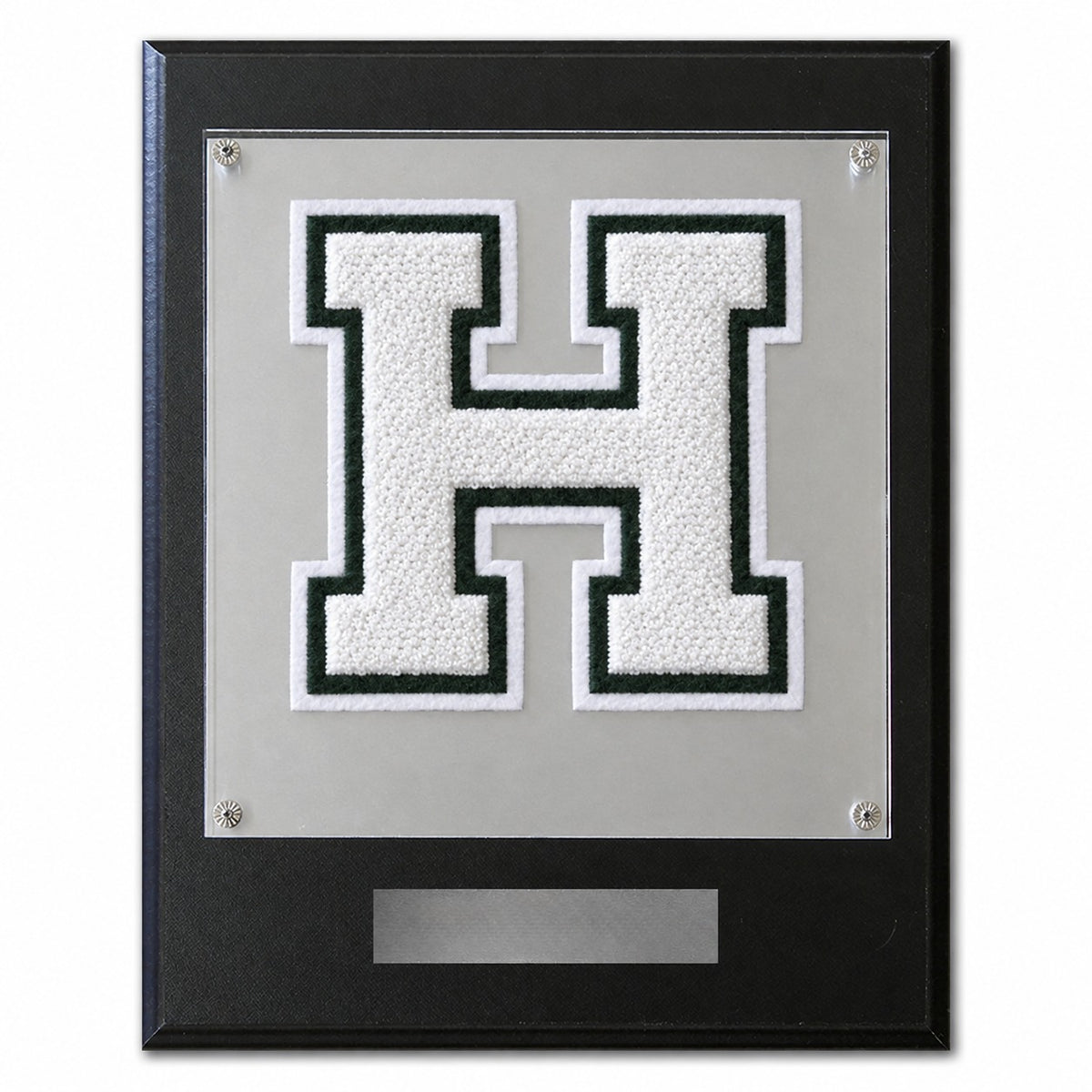 Heritage (TX) High School chenille letter plaque