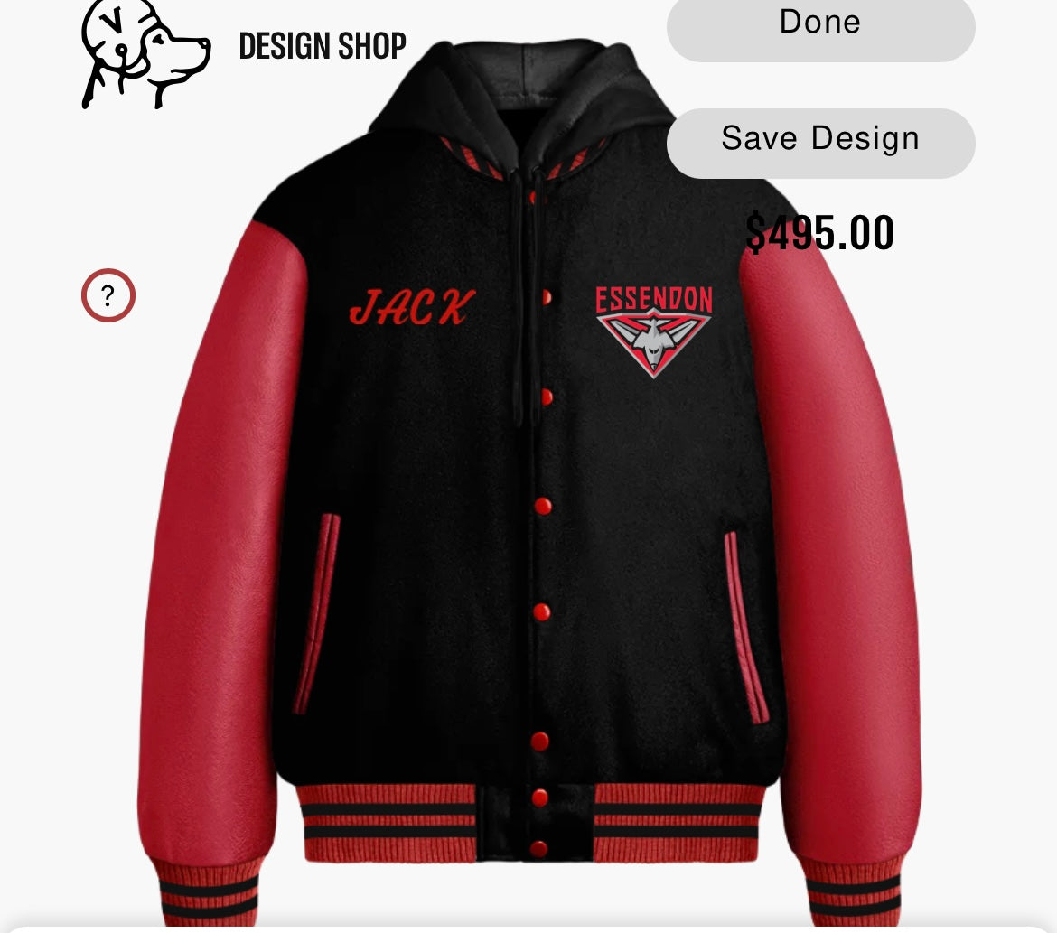 Aus custom varsity jacket