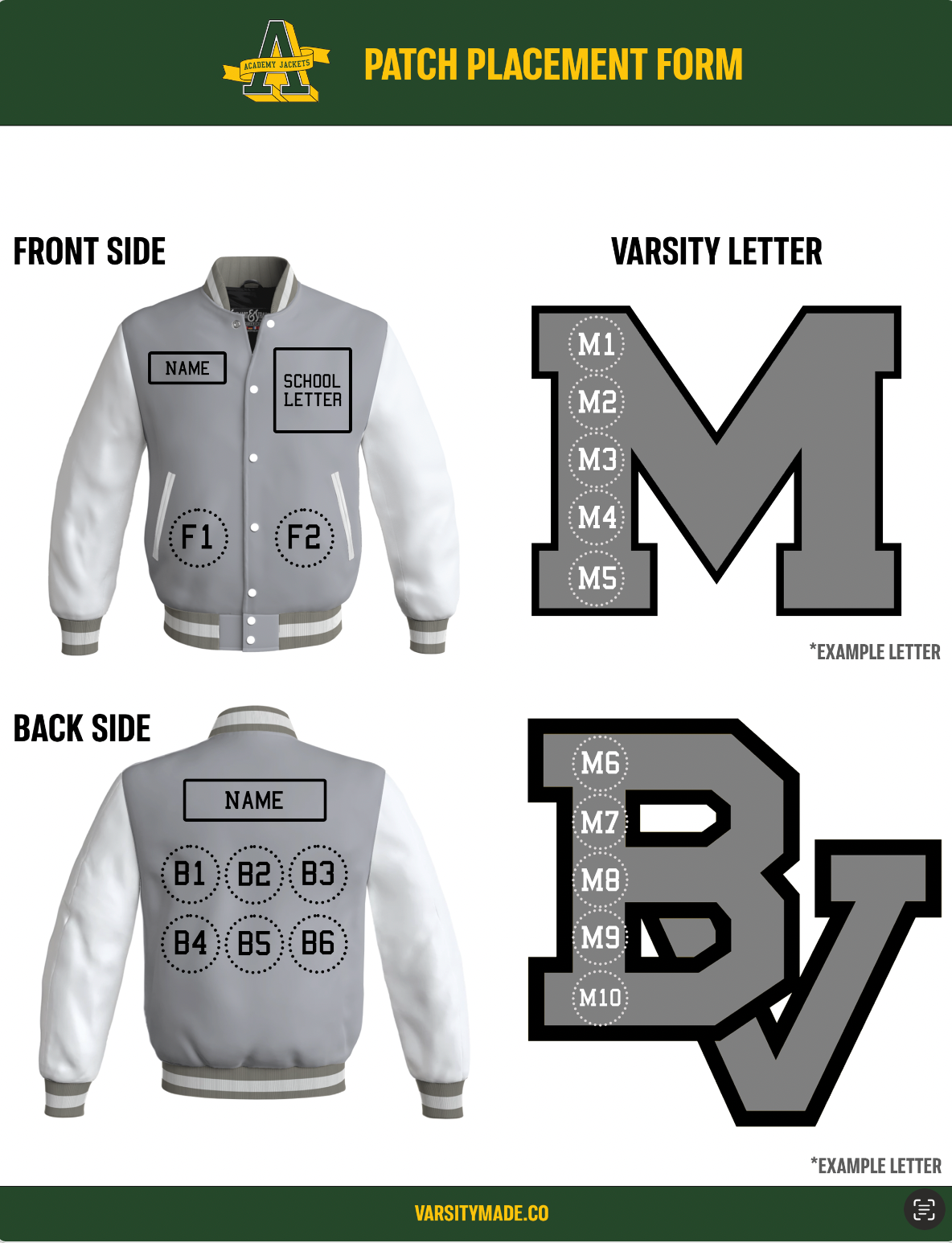 Varsity letter jacket patches hotsell