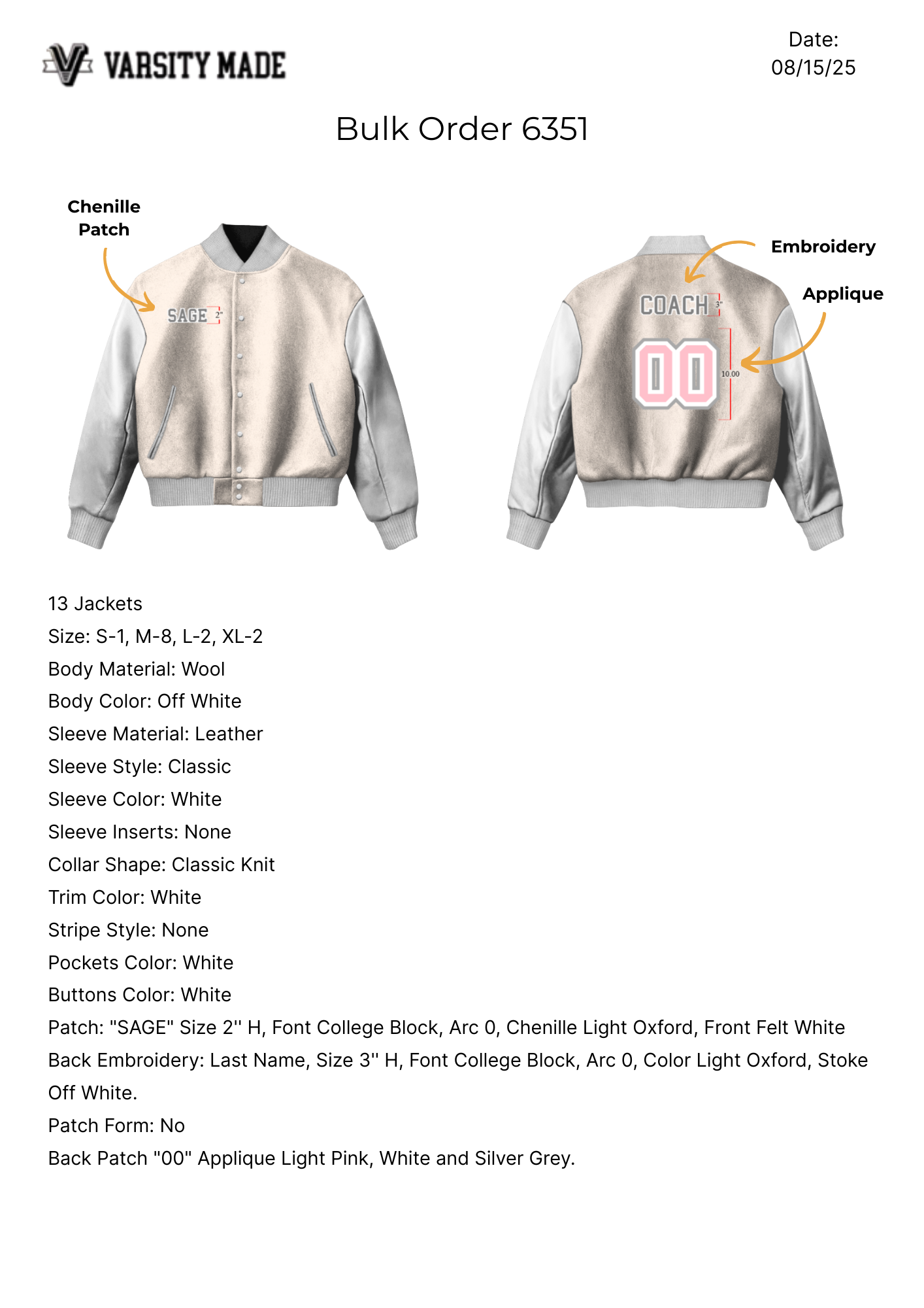 Bulk order #6351