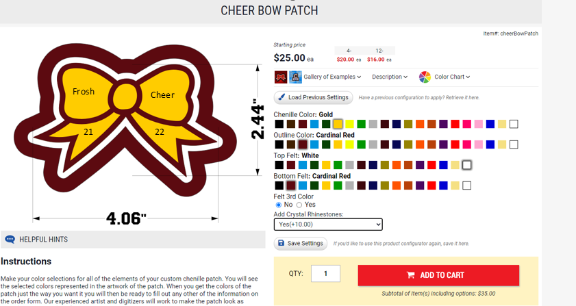 (4) custom Bow Patches