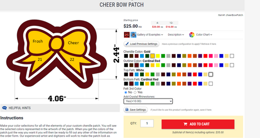 (4) custom Bow Patches