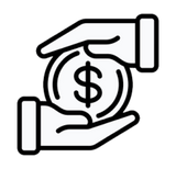 Hands holding a coin with a dollar sign