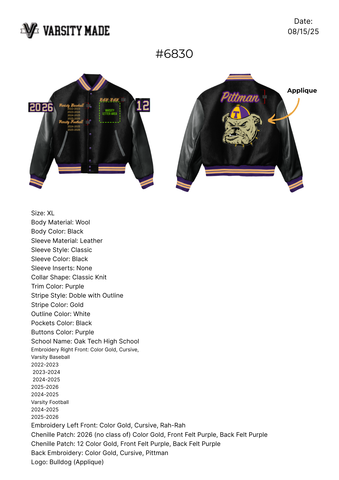 Additional Modifications (6830)