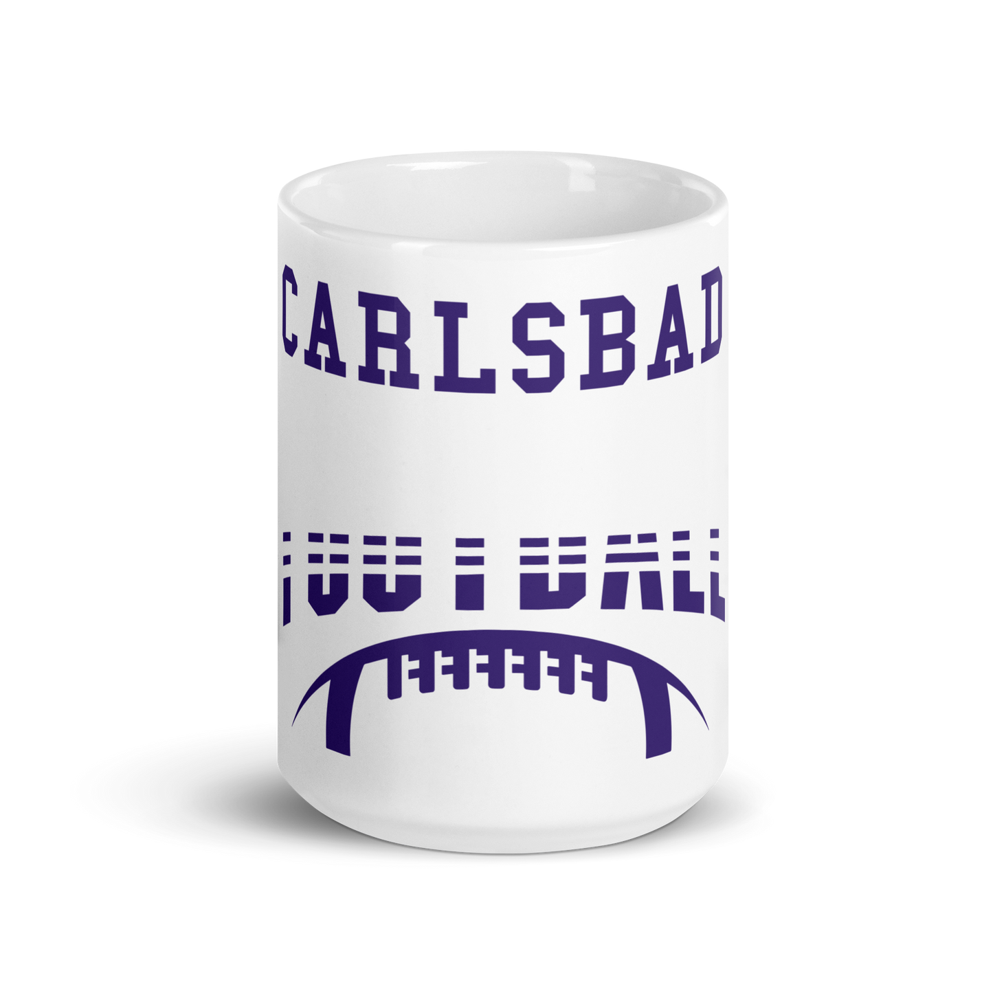 White glossy mug Carlsbad Football