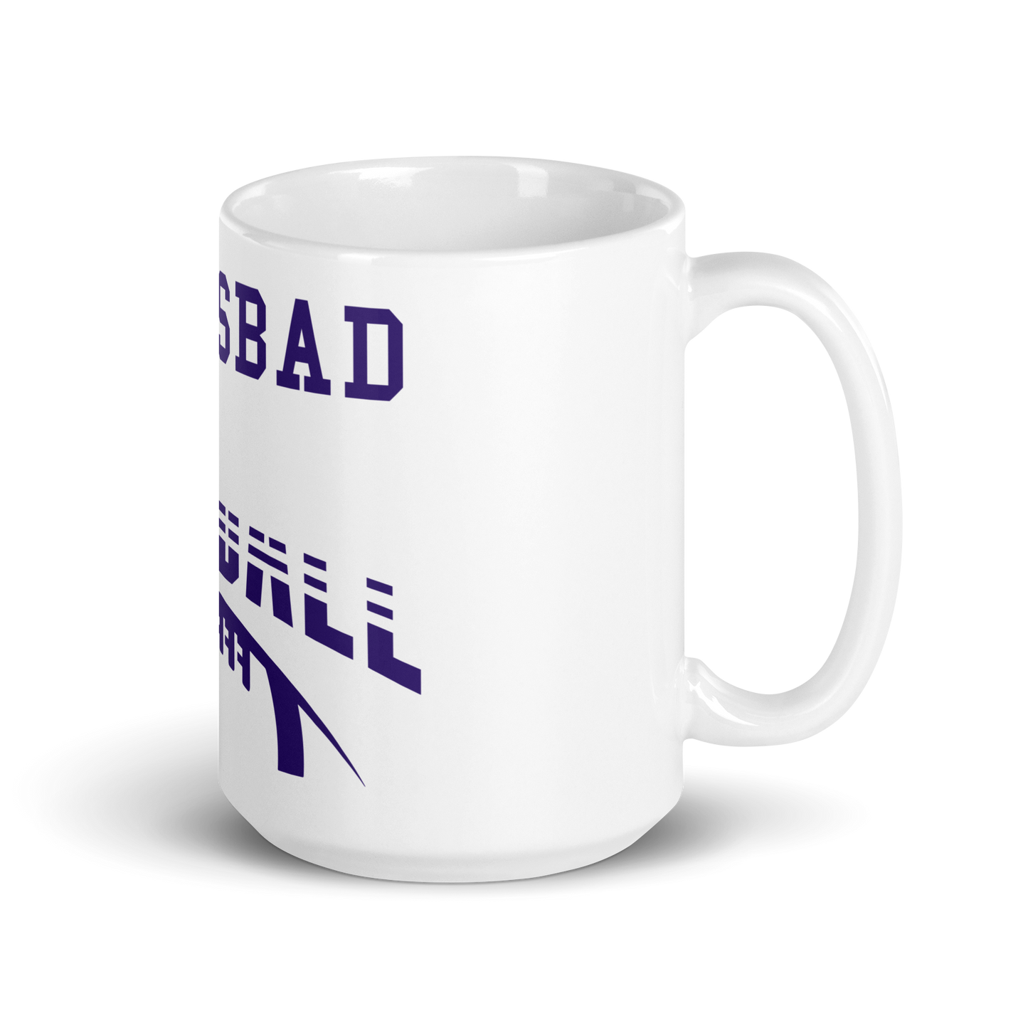 White glossy mug Carlsbad Football