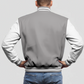 Light Oxford Wool & White Leather Jacket