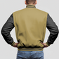 Old Gold Wool & Black Leather Jacket