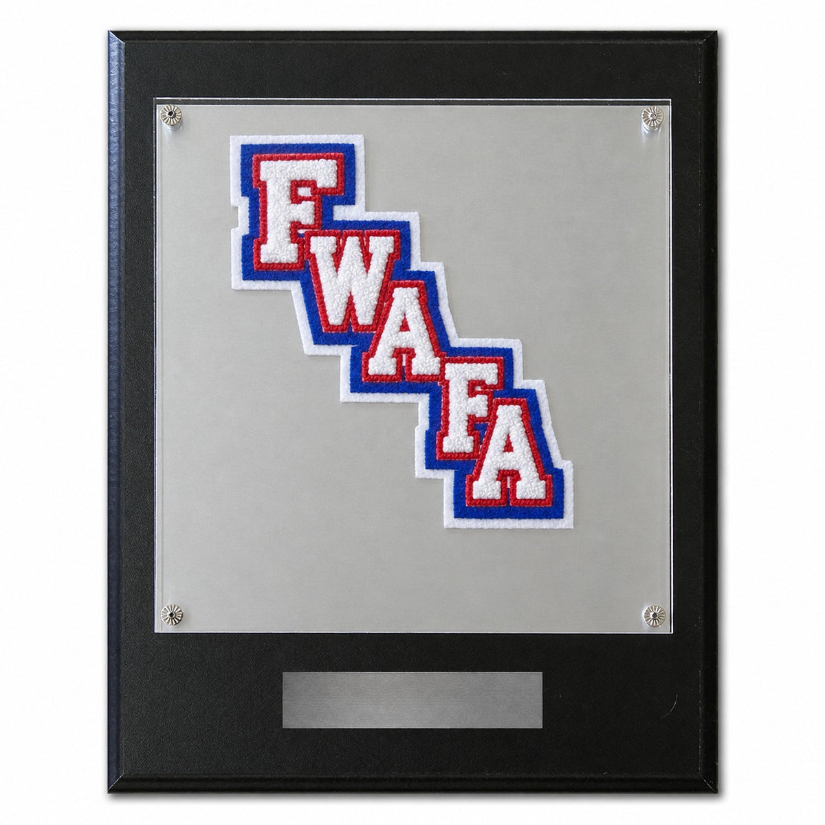 Fort Worth Academy of Fine Arts (TX) chenille letter plaque