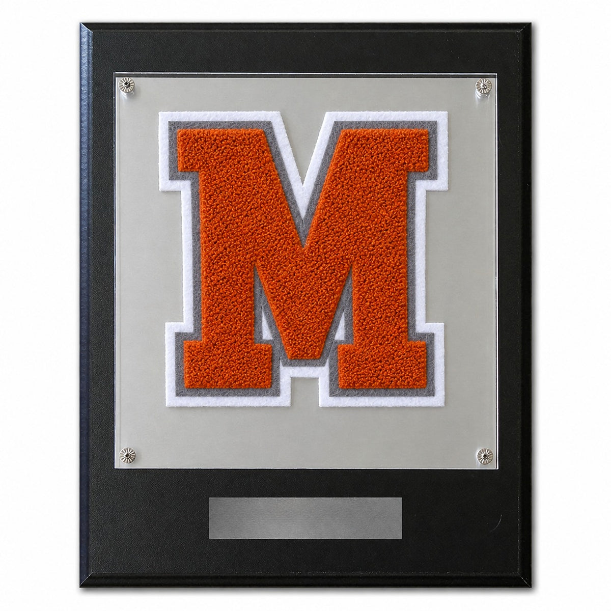 Memorial Early College (TX) High School (MECHS) chenille letter plaque