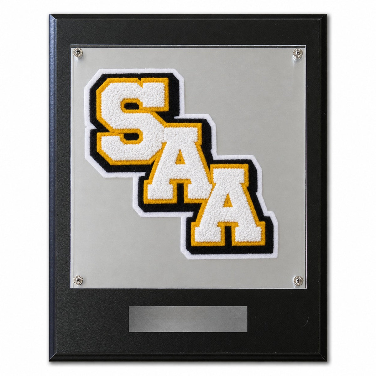 St. Agnes Academy (TX) chenille letter plaque