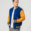Academy Blue Wool & Gold Leather Jacket