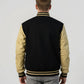 Black Wool & Vegas Gold Leather Jacket