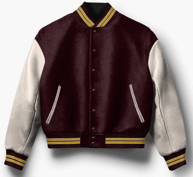 IDC Embroidery - Dark Cardinal - off white jacket