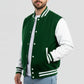Kelly Green Wool & White Leather Jacket