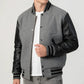 Light Oxford Wool & Black Leather Jacket