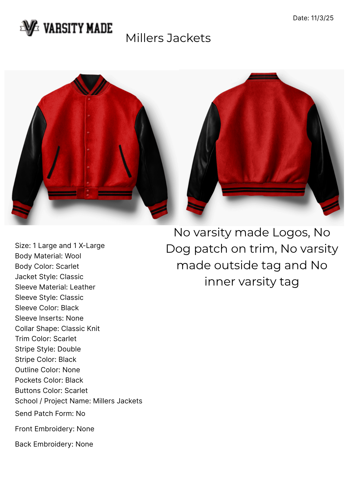 Millers Jackets - 2 Total