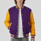 Purple Wool & Bright Gold Leather Jacket