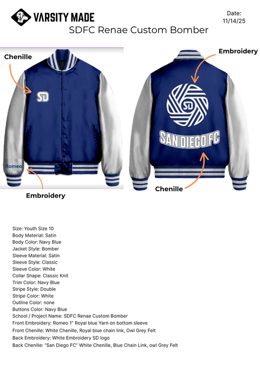 SDFC Renae Custom Bomber Jacket