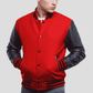 Scarlet Wool & Black Leather Jacket