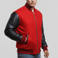 Scarlet Wool & Black Leather Jacket
