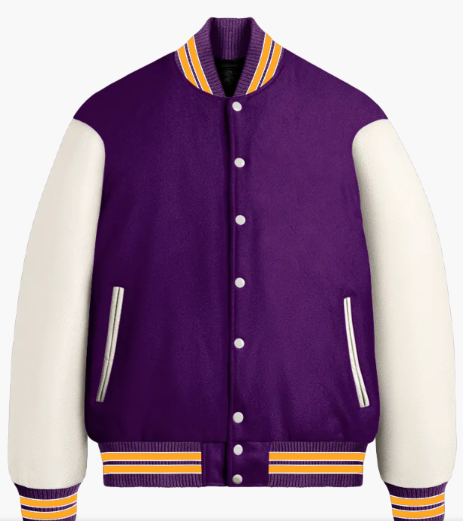 CUNE スタジャン 東京ヘルランド スタジャン 紫/クリーム Corinth Holders High School Varsity Jacket – Varsity Made