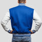 True Royal Wool & White Leather Jacket