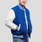 True Royal Wool & White Leather Jacket