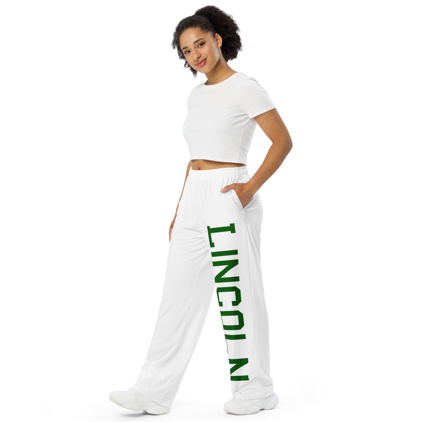 Lincoln All-over print unisex wide-leg pants