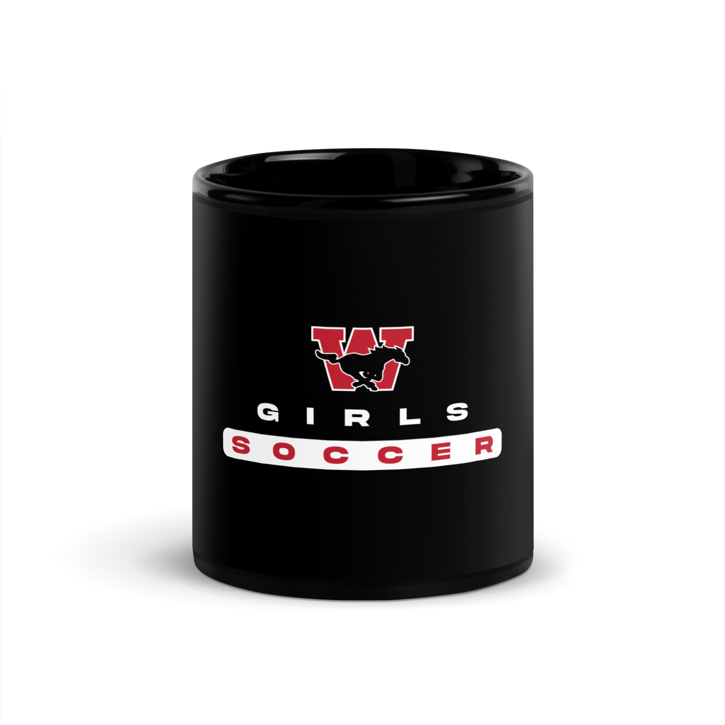 Warde Soccer Black Glossy Mug