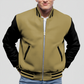 Old Gold Wool & Black Leather Jacket