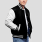 Black Wool & White Leather Jacket