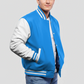Newark Blue Wool & White Leather Jacket