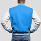 Newark Blue Wool & White Leather Jacket