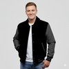 Black Wool & Black Leather Jacket