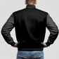 Black Wool & Black Leather Jacket