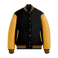 Black Wool & Old Gold Leather Jacket