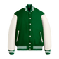 Kelly Green Wool & White Leather Jacket