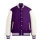 Purple Wool & White Leather Jacket