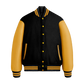 Black Wool & Bright Gold Leather Jacket