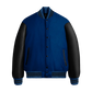 Dark Royal Wool & Black Leather Jacket