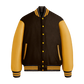 Brown Wool & Gold Leather Jacket