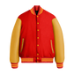 Scarlet Wool & Bright Gold Leather Jacket