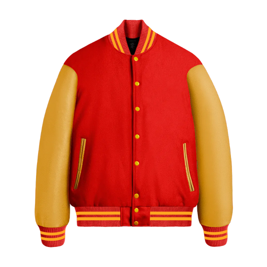 Scarlet Wool & Gold Leather Jacket