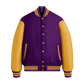 Purple Wool & Bright Gold Leather Jacket