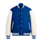 True Royal Wool & White Leather Jacket