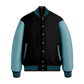 Black Wool & Teal Leather Jacket
