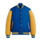 Newark Blue Wool & Bright Gold Leather Jacket